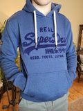 Tonal VL Blue Marl Hoodie By SuperDry