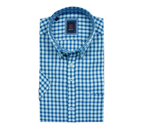 Logan Blue S/Sleeve Shirt By Andre