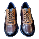 Phillip Navy/Burg Leather Trainer By Bugatti