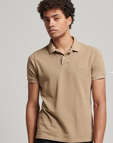 Vint Destroyed S24 Sand Polo Shirt By SuperDry