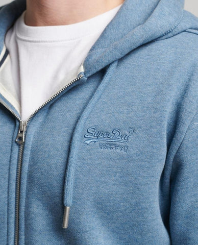 Essential Logo S24 Mid Blue Hoodie By SuperDry