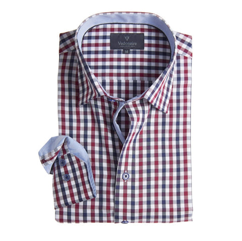 2230 Red Check Shirt By Vedoneire