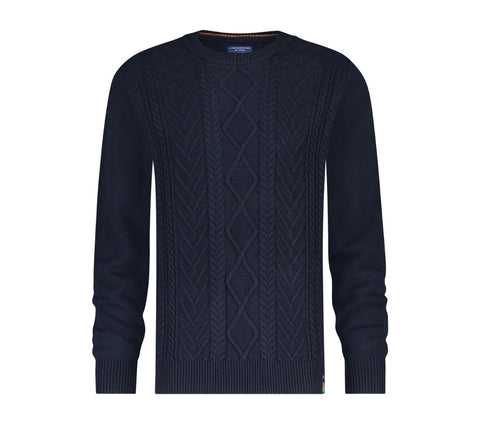 Cable Knit Navy Knitwear By A Fish Named Fred