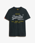 Vintage A25 Navy Print T shirt By SuperDry