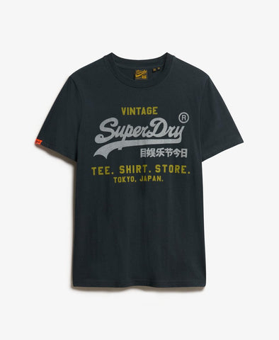 Vintage A25 Navy Print T shirt By SuperDry