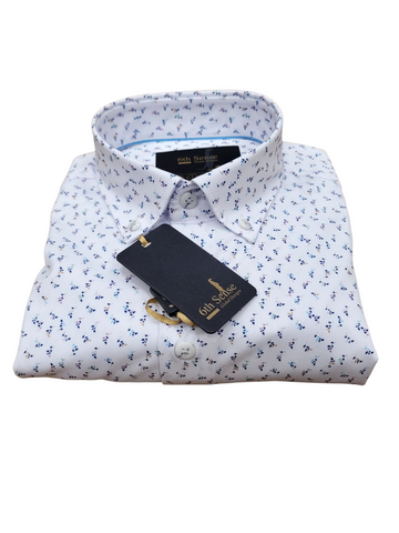 AW2533 White Print Casual Shirt By 6th Sense