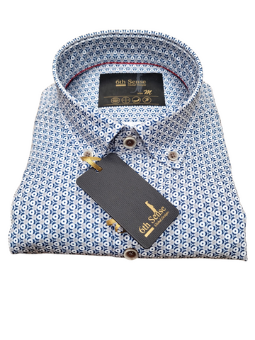 AW2510 Blue Print Shirt By 6th Sense