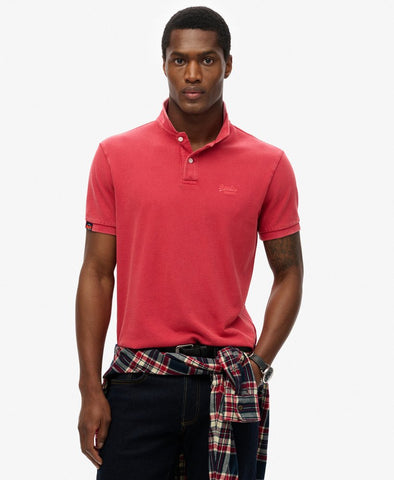 Vint Destroyed S25 Red Polo Shirt By SuperDry