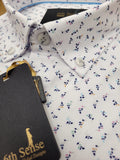 AW2533 White Print Casual Shirt By 6th Sense