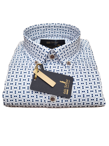 AW 257 White Print Shirt By 6th Sense