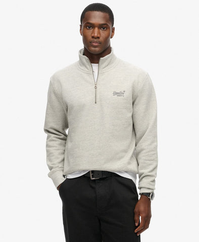 Essential A25 Grey 1/4 Zip Sweatshirt By SuperDry