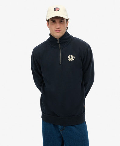 Athletic SD Navy 1/4 Zip Sweatshirt By SuperDry