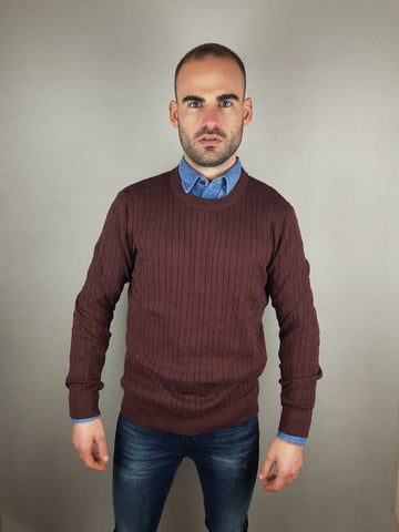 Clayton Crew Neck Knitwear Bitter Chocolate By Selected