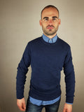 Riley Round Neck Dark Saphire (Navy) Knitwear By 6th Sense