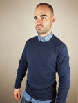 Riley Round Neck Dark Saphire (Navy) Knitwear By 6th Sense
