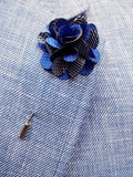 Flower Lapel Pin Royal Blue By Michelsons