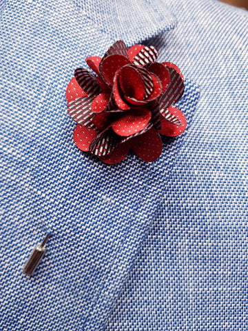Flower Lapel Pin Red By Michelsons