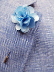 Flower Lapel Pin Ice Blue By Michelsons