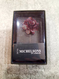Flower Lapel Pin Blue/Orange By Michelsons