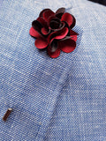 Flower Lapel Pin Dark Red By Michelsons