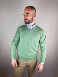 Green V Neck Knitwear By 6th Sense