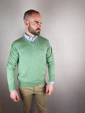 Green V Neck Knitwear By 6th Sense