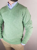 Green V Neck Knitwear By 6th Sense