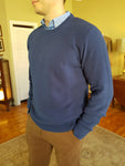 1903 23 Blue Waffle Crew Neck knitwear By Tricot Denim