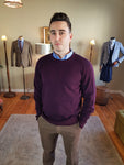 1925M 402 Plum Crew Neck Knitwear By Tricot Denim