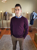 1925M 402 Plum Crew Neck Knitwear By Tricot Denim