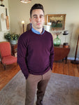 1925M 402 Plum Crew Neck Knitwear By Tricot Denim