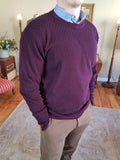 1925M 402 Plum Crew Neck Knitwear By Tricot Denim