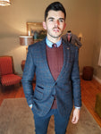 Luca Navy Check Blazer By Marc Darcy