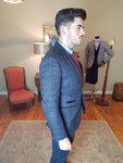 Luca Navy Check Blazer By Marc Darcy