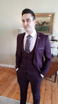 Emmett Wine 3 Piece Suit By Benetti