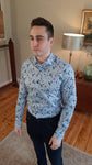 Bird Print Blue Shirt By A Fish Named Fred