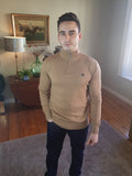 Tan Half Zip Knitwear By Walker & Hunt