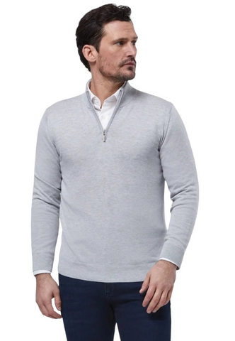Errol 1/4 Zip Silver Knitwear By Benetti