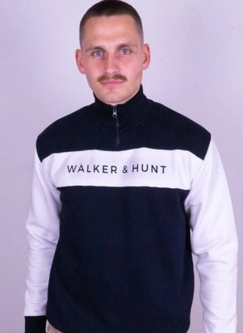 Zip Sweat Navy By Walker & Hunt