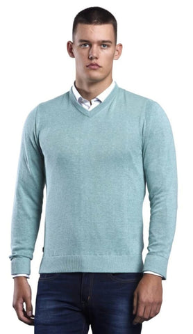 V Neck Green Knitwear SS21 By 6th Sense