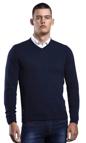 V Neck Navy Knitwear SS21 By 6th Sense