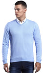 V Neck Blue Knitwear SS21 By 6th Sense