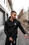 Double Tape Black Zip Top By Sinners Attire