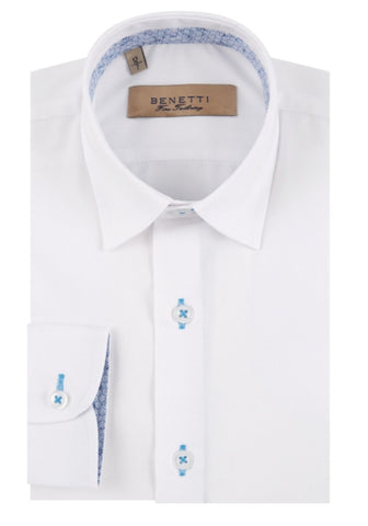 Boys Obj White formal Shirt By Benetti