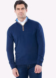 Harry Navy 1/4 Zip Knitwear By 6th Sense