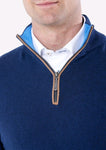 Harry Navy 1/4 Zip Knitwear By 6th Sense