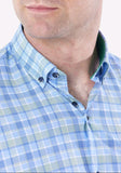 SS/22/10 Green Check S/Sleeve Shirt By 6th Sense
